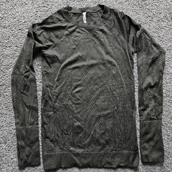 Lululemon rest less long-sleeved pullover, olive, 6 - Picture 2 of 3